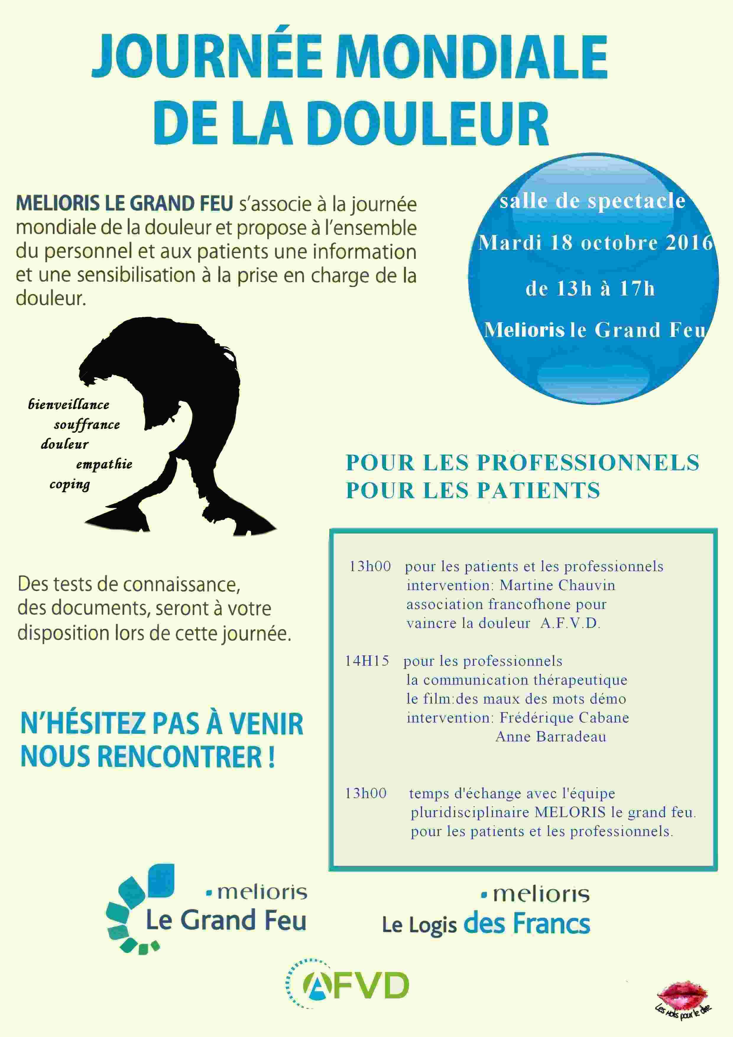 Journée mondiale de la douleur à Niort le 18 octobre - AFVD ...